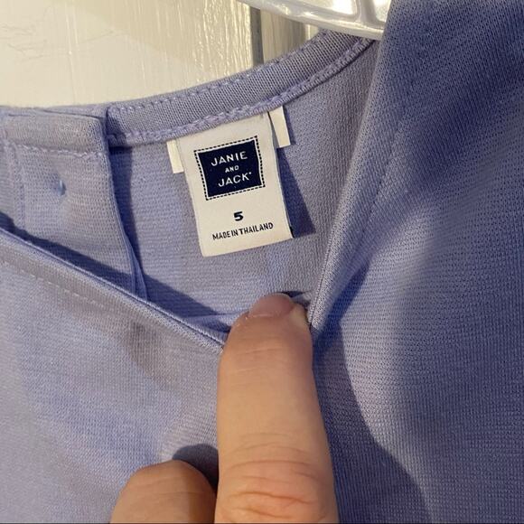 Janie & Jack fancy Dress Girls Size 5 Faux Fur Trim Periwinkle Blue Ponte - Picture 2 of 7